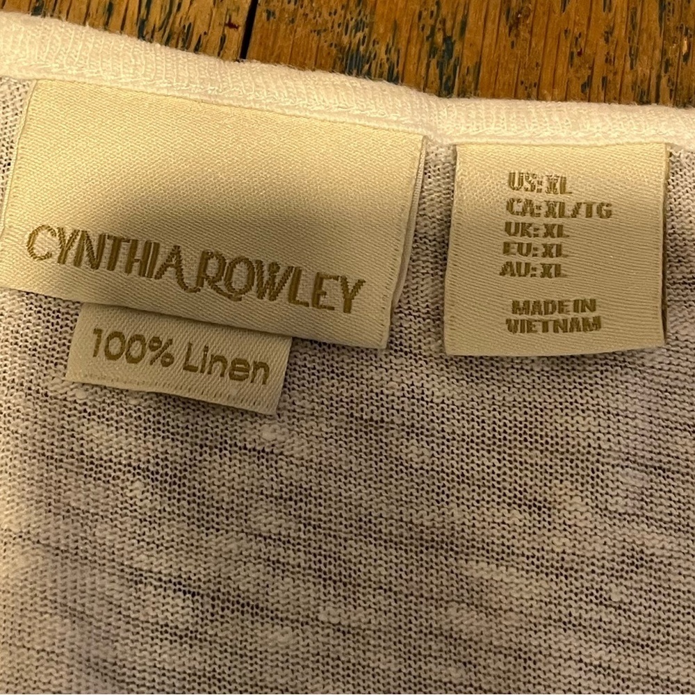 CYNTHIA ROWLEY – 100% Linen Ruffle Hem Top (XL) - Picture 2 of 9